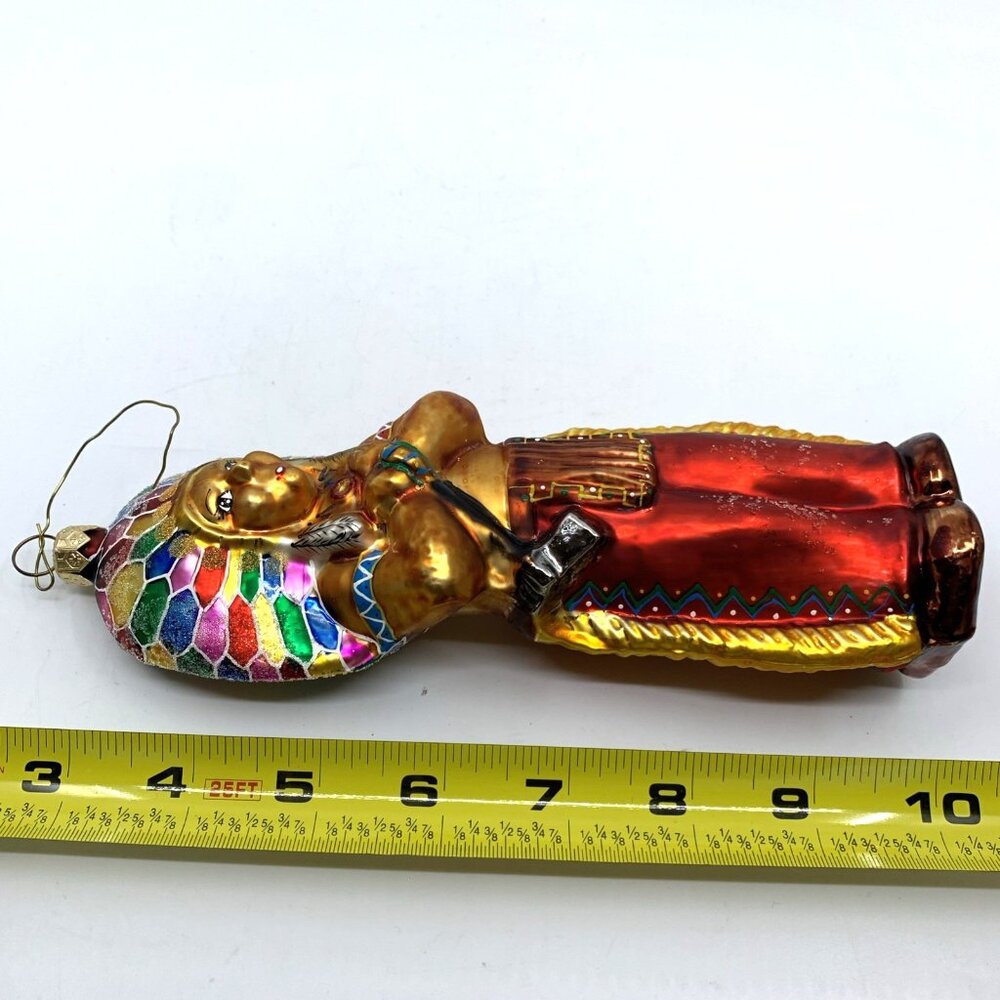 Christopher Radko "Me Big Chief" Glass Ornament 97 316 0 Indian 8" Tall Vintage - Picture 14 of 14
